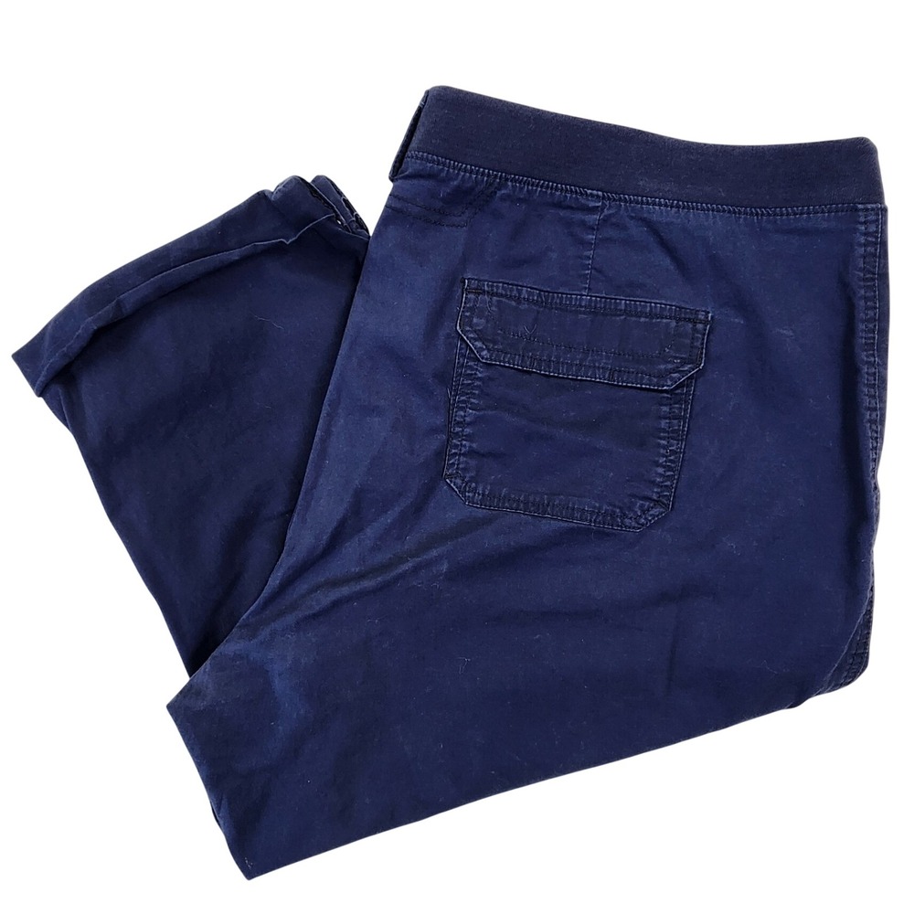 Lee 24W Navy Blue Relaxed Fit Capri Pants Cargo Utility Coastal‎ Grandma Summer